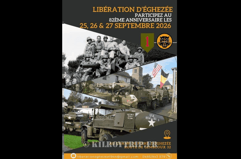 Libération d'Eghezée - 82ème anniversaire, 25, 26 et 27 septembre 2026
